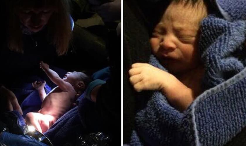 O bebê foi encontrado envolto em toalhas com o cordão umbilical ainda quase 'inteiro'. (Foto: Facebook/ Bishop Octavio Cisneros)