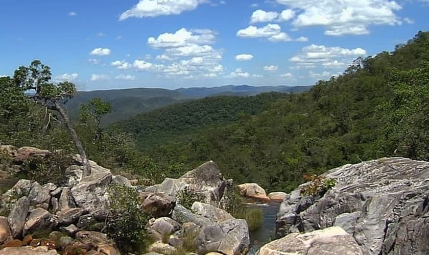Parque Nacional da Chapada dos Veadeiros, em Goiás. (Foto: Reprodução/TV Anhanguera)