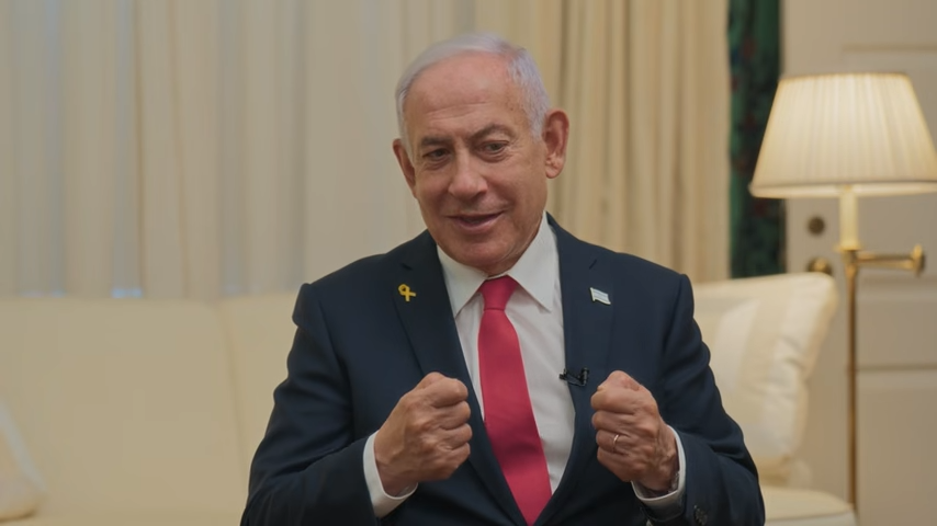 Benjamin Netanyahu em entrevista a Paula White-Cain. (Captura de tela/YouTube/Daystar)