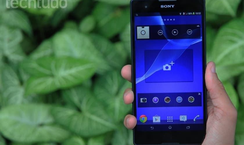 Interface principal do Xperia T2 Ultra Dual, foblet da Sony