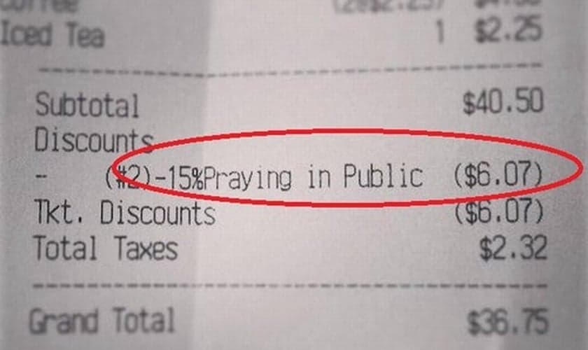 Nos Estados Unidos, restaurante dá desconto para quem orar antes das refeições