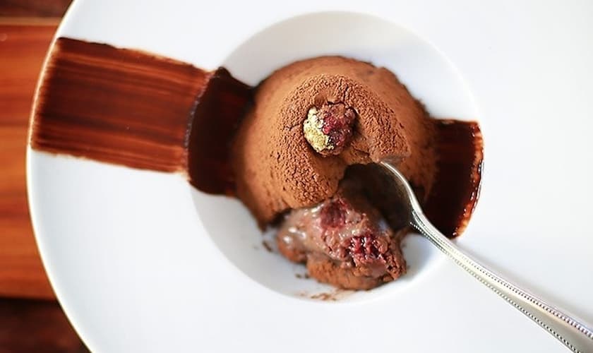 Torta trufada de framboes