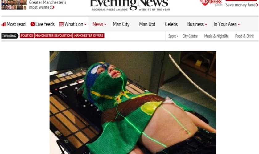 menino de Tartaruga Ninja