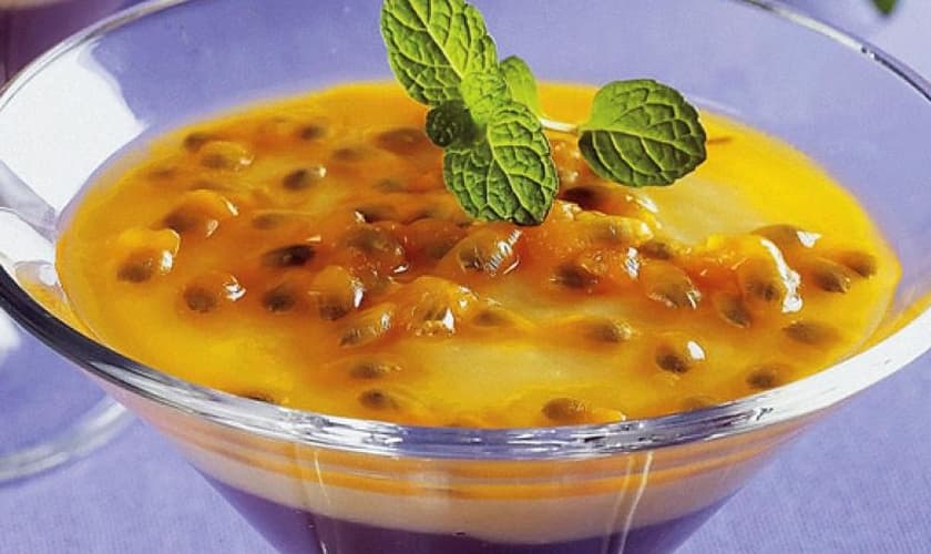 Creme de maracujá com chocolate light