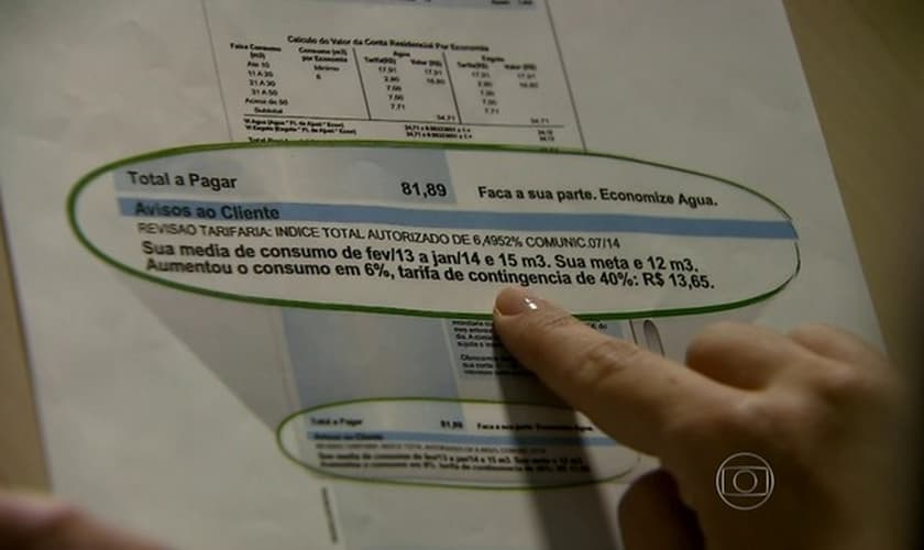 conta de água com multa