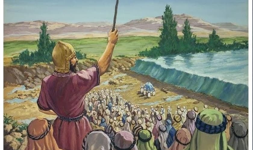 Josué liderando o povo no Jordão _ imagem ilustrativa