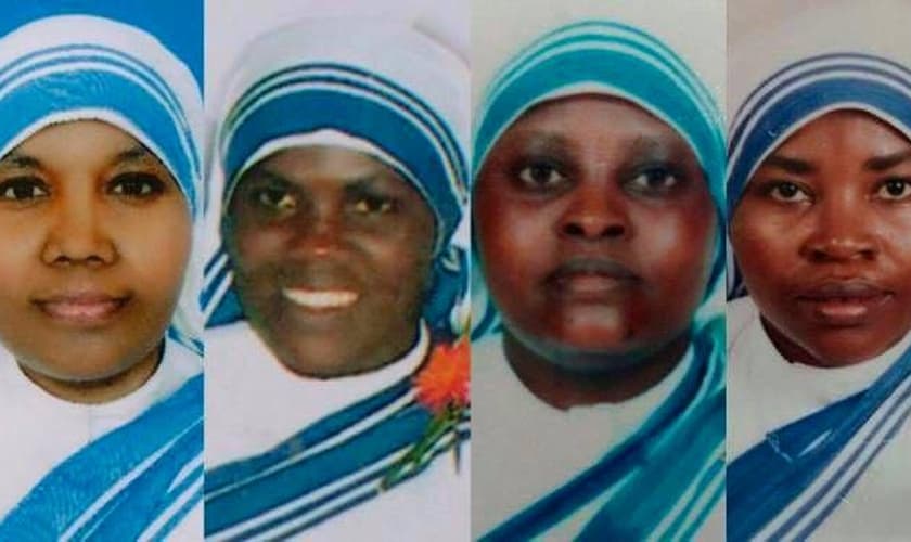 Da esquerda para a direita: Sras. Anselm, 59 anos, Regina, 33 anos, Judith, 41 anos, Marguerite, 44 anos. (Foto: The Apostolic Vicariate of Southern Arabia.)