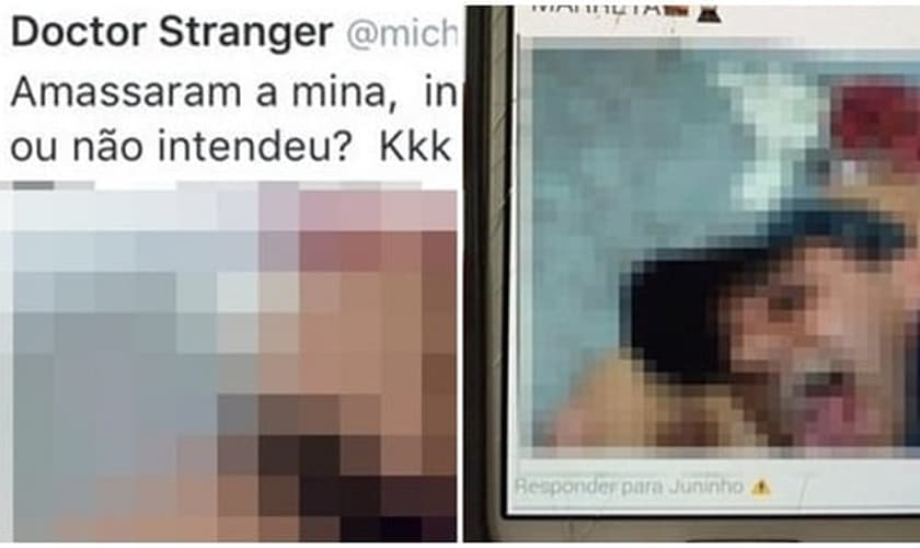 As imagens (fotos e vídeos) da menina foram compartilhadas nas mídias sociais, após a série de abusos que ela sofreu. (Foto: Pragmatismo Político)