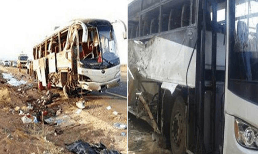 O ataque segue uma série de bombardeios do grupo terrorista Estado Islâmico contra a minoria copta do Egito. (Foto: Reprodução/Twitter).