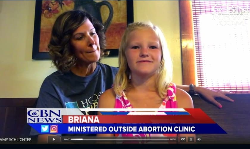 Briana tem apenas 9 anos de idade e evangelizou mulheres em uma clínica de aborto. (Imagem: CBN News)