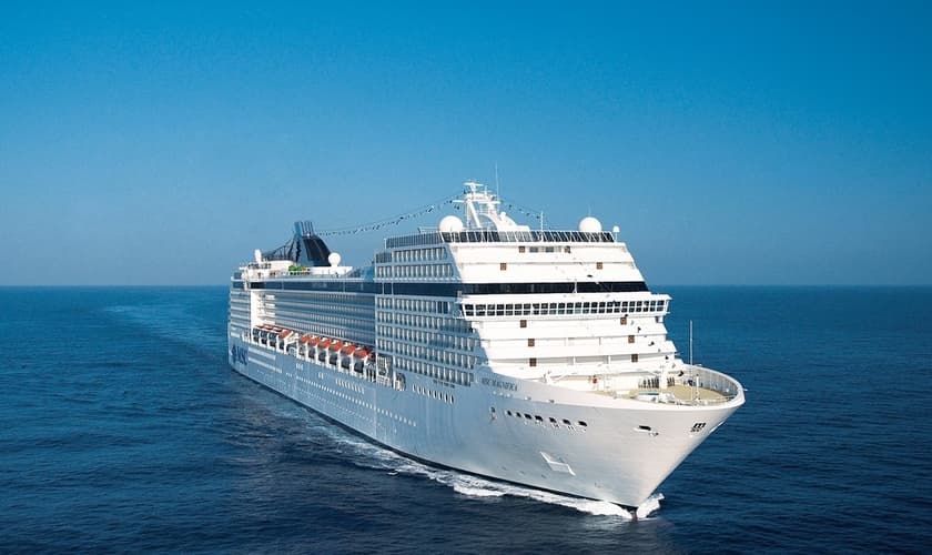 Navio MSC Magnifica, composto por 3,2 mil leitos. (Foto: Divulgação/MSC)