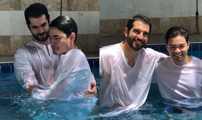 Yudi postou fotos de seu batismo nas redes sociais. (Imagens: Facebook)