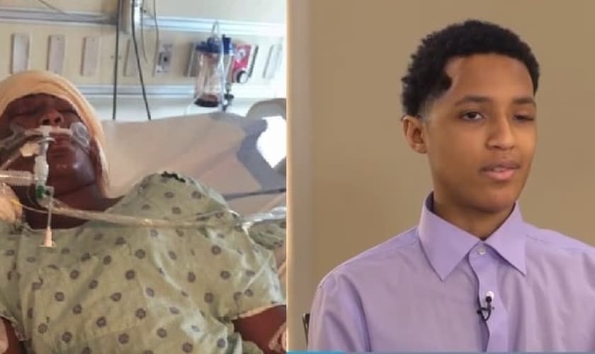 Juan Spence sobreviveu a um grave acidente de carro. (Imagem: CBN News)