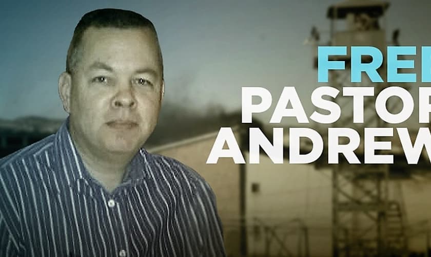 Campanha do ACLJ diz "Libertem o Pastor Brunson". (Imagem: ACLJ)