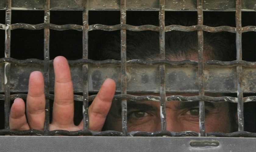 Prisioneiro palestino. (Foto: Worldbulletin)