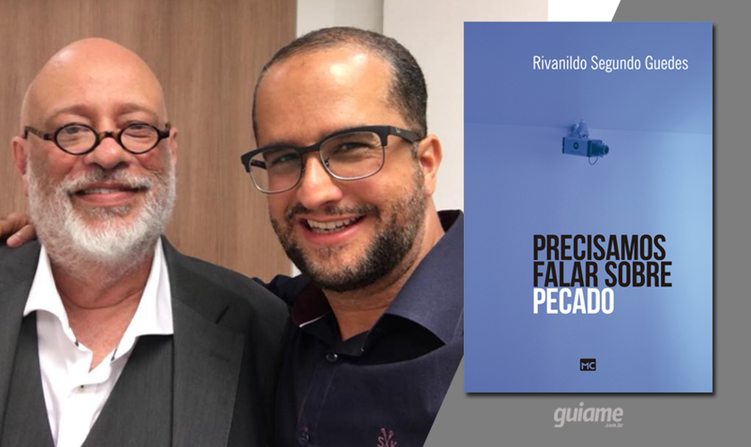 Luiz Felipe Pondé (esquerda) escreveu o prefácio do livro e Rivanildo Guedes (direita), autor da obra. (Foto: Divulgação/Reprodução).