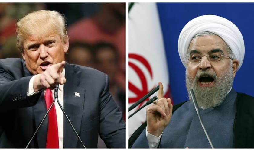 Presidente dos EUA, Donal Trump (esquerda) e presidente do Irã, Hassan Rouhani (direita). (Imagem: Inquirer News)