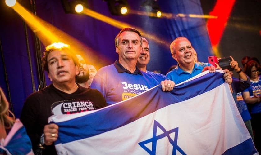 O candidato à Presidência Jair Bolsonaro (PSL) na 26° Marcha para Jesus em São Paulo. (Foto: Alexssandro Loyola)