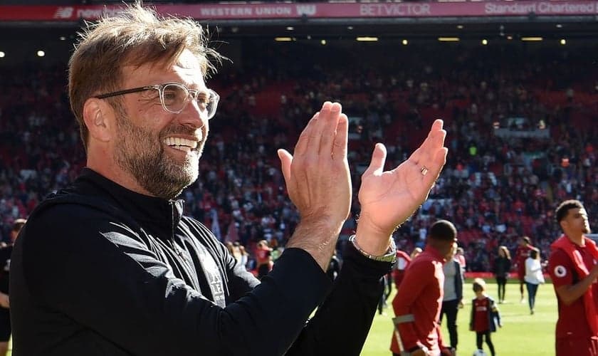 Jürgen Klopp, técnico do Liverpool, durante atuação no time da Primeira Liga inglesa. (Foto: Reprodução/Liverpool)