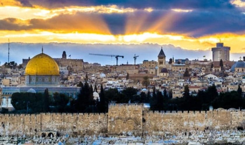Por do Sol em Jerusalém. (Foto: Shutterstock)