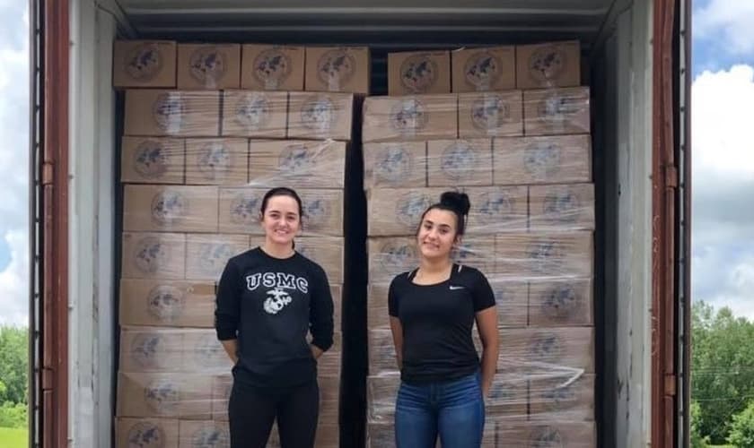 Container com Bíblias a serem entregues pelos missionários no Sudão do Sul. (Foto: Reprodução/Mission Cry)