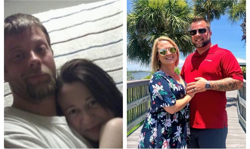 Brent e Ashley Walker antes e depois da libertação das drogas. (Foto: Reprodução/Facebook)