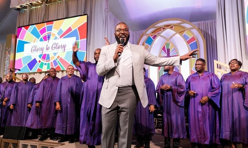 Tyler Perry durante inauguração do seu estúdio em Atlanta. (Foto: Reprodução/Instagram)