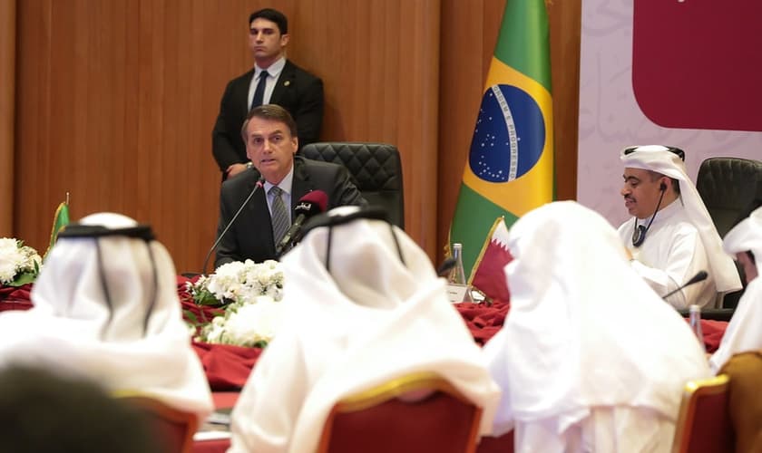 Bolsonaro esteve no Catar durante viagem a países do Oriente Médio. (Foto: Valdenio Vieira/PR