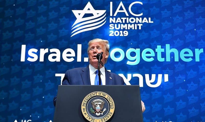 Trump participou do encontro com o Conselho Americano de Israel, em Hollywood. (Foto: Israel Hayom)