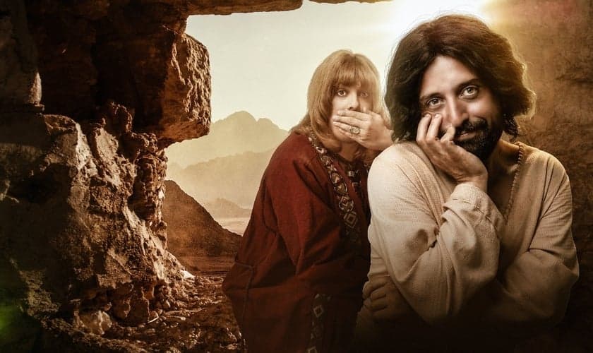 Gregório Duvivier e Fábio Porchat interpretam Jesus e o diabo no filme do Porta dos Fundos. (Foto: Netflix)