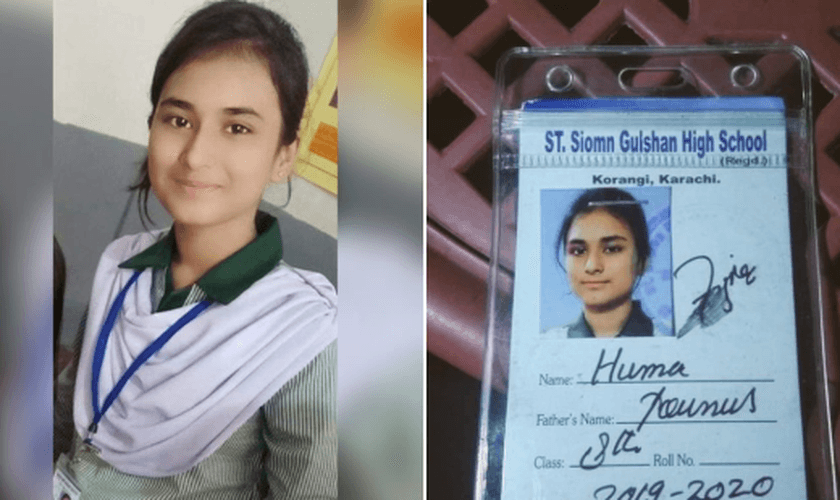 Huma Younus foi sequestrada em outubro e forçada a se casar com seu próprio sequestrador, que é muçulmano. (Foto: Azad Hind News)