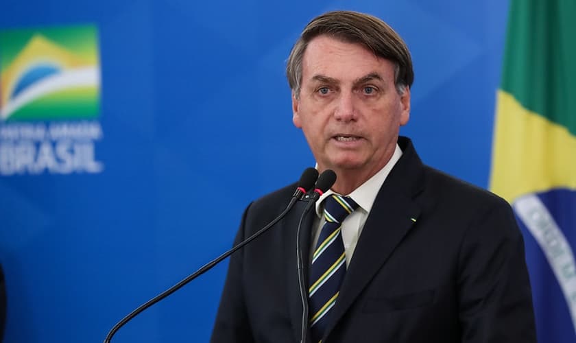 Presidente Jair Bolsonaro durante coletiva de imprensa em Brasília. (Foto: Marcos Corrêa/PR)