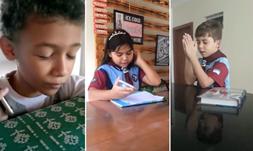 As crianças ligaram para levar uma palavra de fé às pessoas de sua comunidade. (Foto: Reprodução/Notícias Adventistas)
