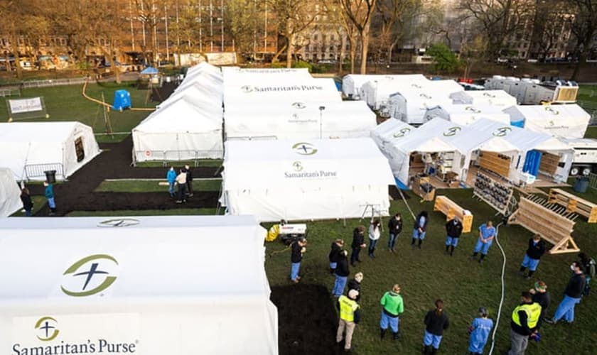 O hospital de campanha da Samaritan's Purse está desmontando suas instalações que estavam montadas no Central Park, em Nova York desde o dia 1º de abril. (Foto: Samaritan's Purse)
