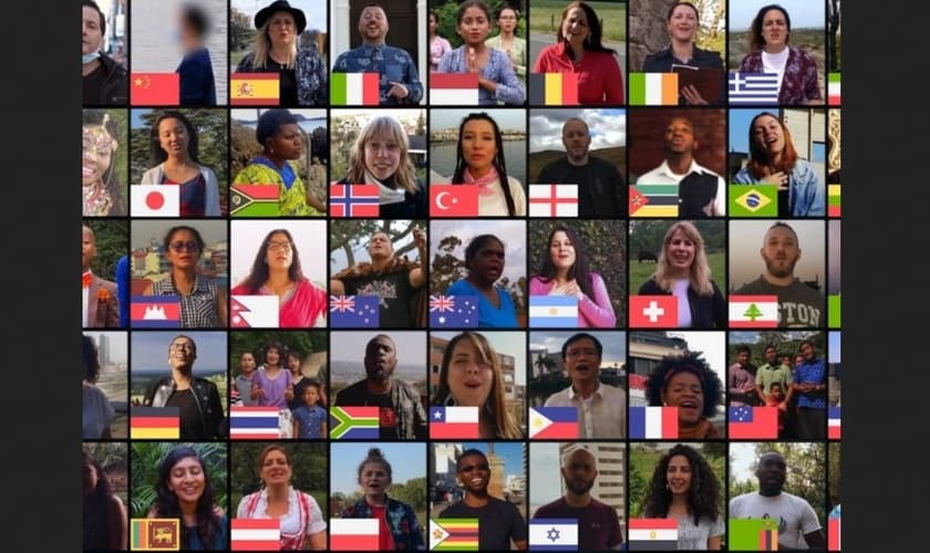 Países se juntam para cantar “Amazing Grace” e levar encorajamento em meio à pandemia. (Foto: Reprodução/GOD TV)