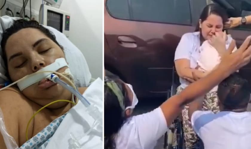 Vanessa Evelyn no CTI, onde ficou 36 dias, e ao voltar para casa, em 08 de setembro. (Foto: Reprodução/Facebook)