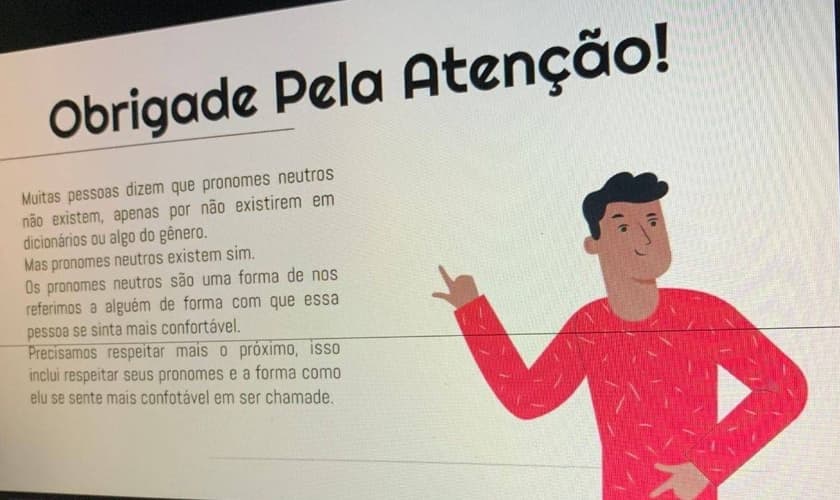 O termo "obrigade" é um dos exemplos de terminologias usadas nas propostas de linguagem de 'gênero neutro', promovidas por grupos de apoio a transgêneros, LGBT, entre outros. (Foto: Reprodução)