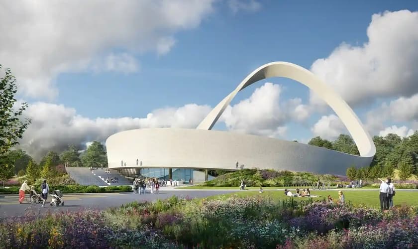 O monumento será feito 1 milhão de tijolos, cada um representando uma oração atendida. (Foto: Snug Architects / Renderloft)