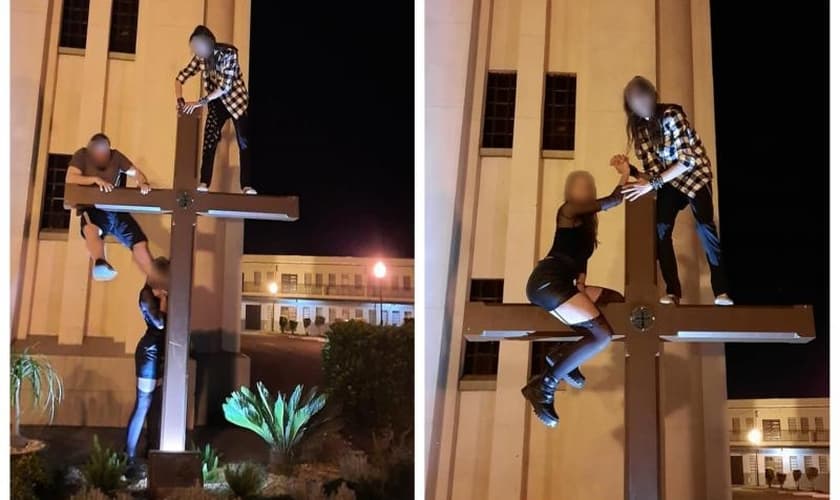 Jovens fizeram fotos e publicaram em redes sociais. (Foto: Reprodução / NSC Total)