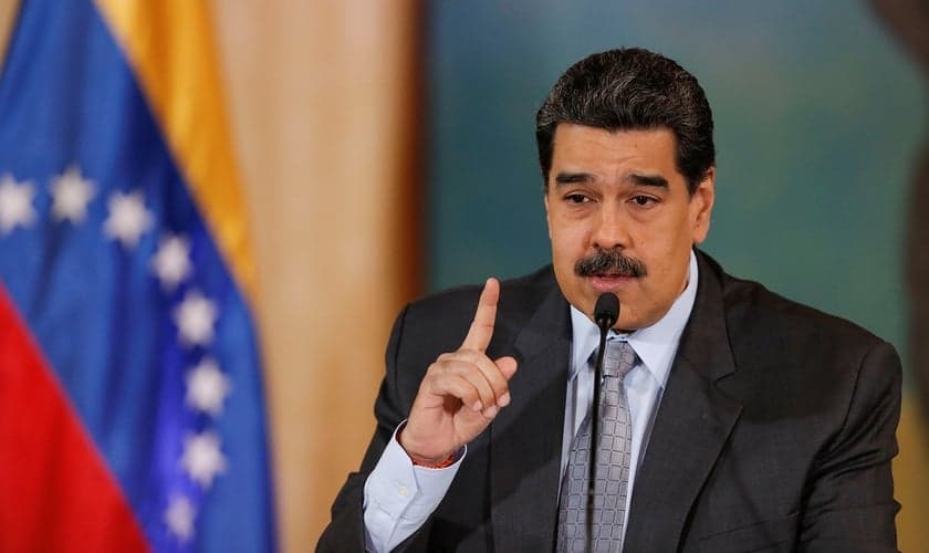 Presidente da Venezuela, Nicolás Maduro, durante entrevista coletiva em Caracas. (Foto: Manaure Quintero/Reuters)