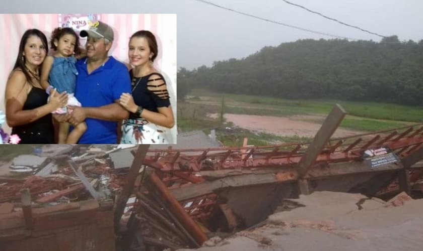 Casa desaba após temporal em Itapemirim, ES. (Foto: Reprodução / Redes Sociais)