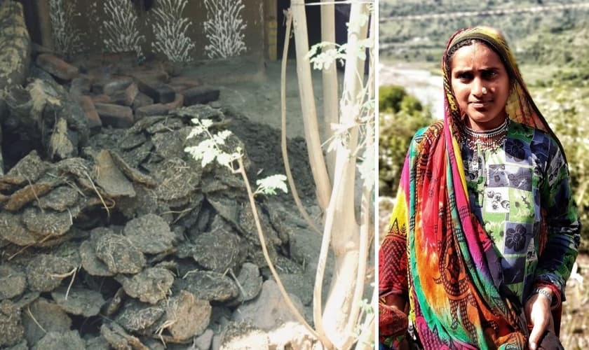 : Indianas pobres vendem esterco de animais. (Foto: Reprodução / God Reports)