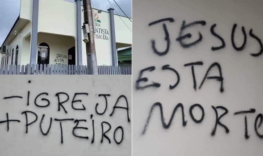 As imagens do vandalismo viralizaram nas redes sociais. (Foto: Reprodução/Facebook/Montagem Guiame)