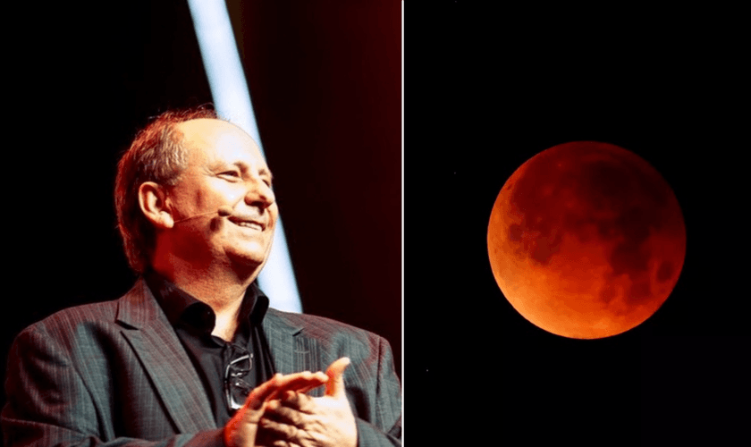 Fenômeno Lua de Sangue e Pr. Lamartine Posella. (Foto: Reprodução / YouTube)