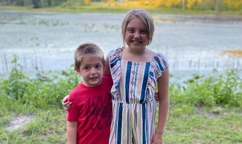 Os irmãos Madden e Madysen DuBrey-Lefler. (Foto: Arquivo pessoal).