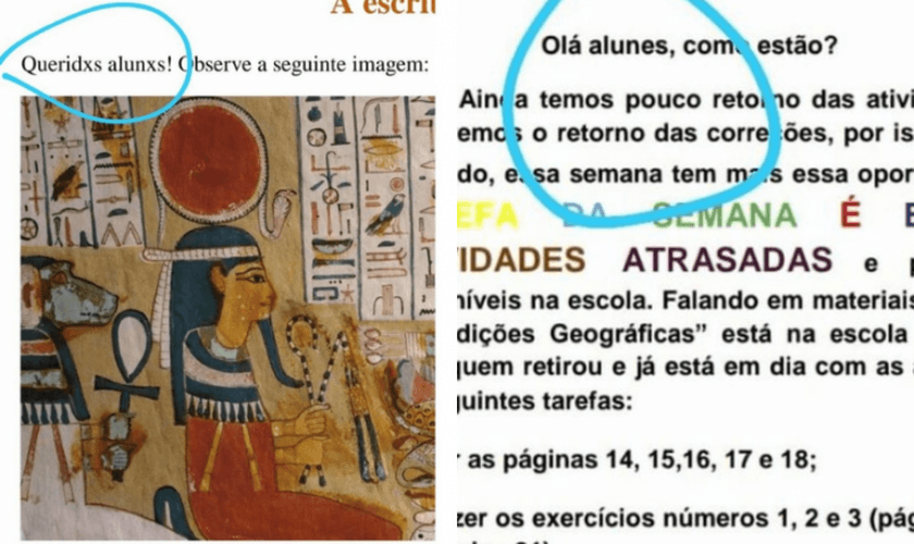 Reprodução de material distribuído aos alunos. (Foto: Reprodução / GaúchaZH)