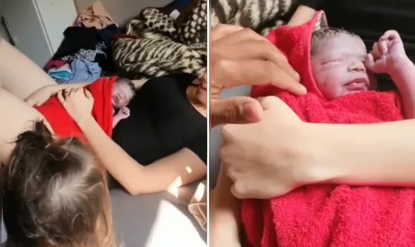 Sophia nasceu em casa, com a ajuda do pai. (Foto: Reprodução/Instagram)