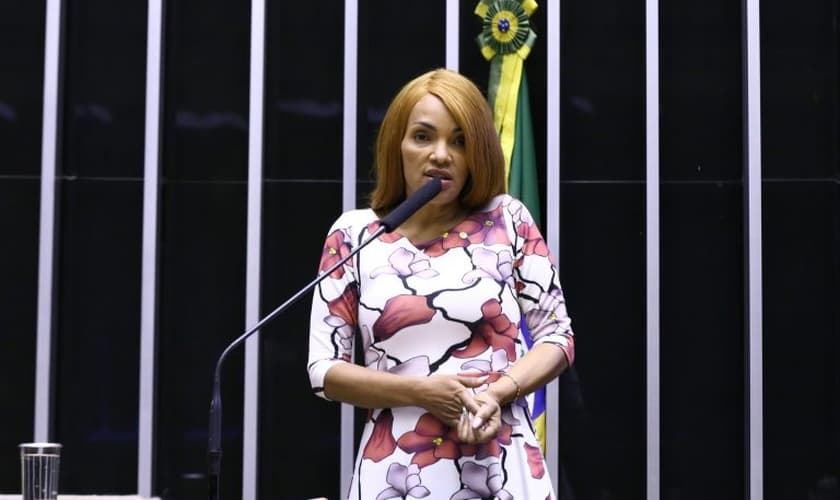 Flordelis se defendeu das acusações durante discurso em Plenário. (Foto: Reprodução / Agência Câmara de Notícias)
