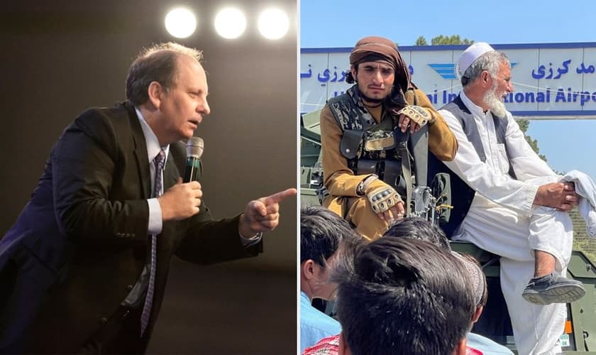 Pastor Lamartine Posella, líder da Yah Church e combatentes do Talibã. (Foto Montagem: Guiame/Reuters)