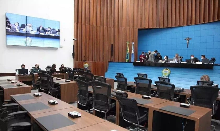 Plenário da Assembleia Legislativa de Mato Grosso do Sul. (Foto: Reprodução / Campo Grande News / Wagner Guimarães / Alems)